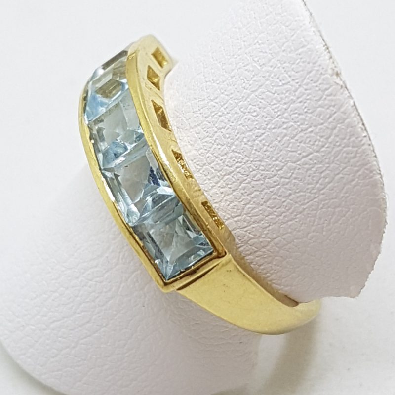 9ct Yellow Gold Channel Set Topaz Eternity Band Ring
