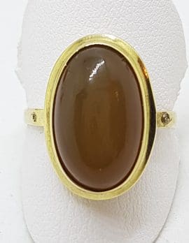 9ct Yellow Gold Oval Agate Ring