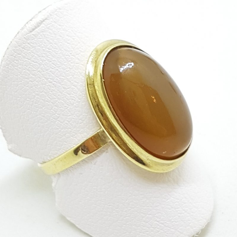 9ct Yellow Gold Oval Agate Ring