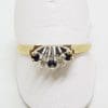 9ct Yellow Gold Sapphire and Diamond Curved Eternity/Wedding Ring