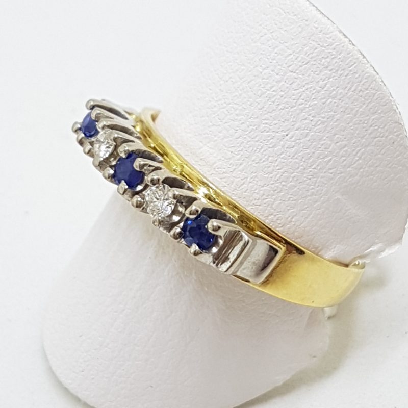 18ct Yellow Gold Sapphire & Diamond Wedding/Eternity Ring