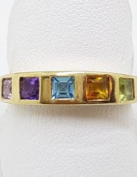 9ct Gold Multi-Coloured Gemstone Ring