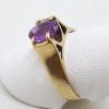 9ct Yellow Gold Amethyst Oval Ring