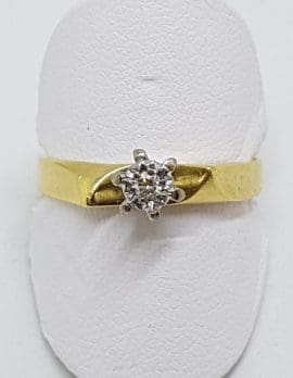 18ct Yellow Gold Solitaire Diamond Engagement Ring