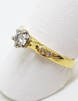 18ct Yellow Gold High Set Diamond Engagement Ring