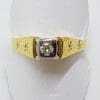 18ct Yellow Gold & Platinum High Set Diamond Engagement Ring