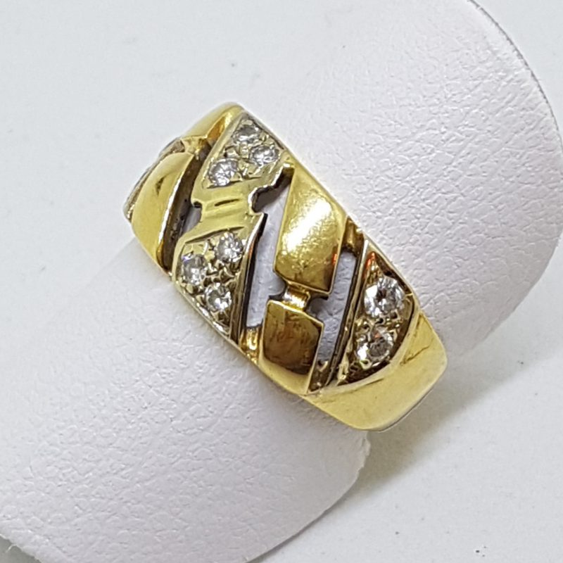 20200603_212322 18ct Yellow Gold Wide Diamond Ring