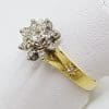 18ct Yellow Gold & Platinum Diamond Flower Cluster Ring