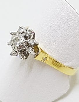 18ct Yellow Gold Diamond Flower Cluster Ring