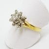 18ct Yellow Gold Diamond High Cluster Ring