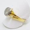 18ct Yellow Gold & Platinum Round Diamond Cluster High Set Engagement Ring