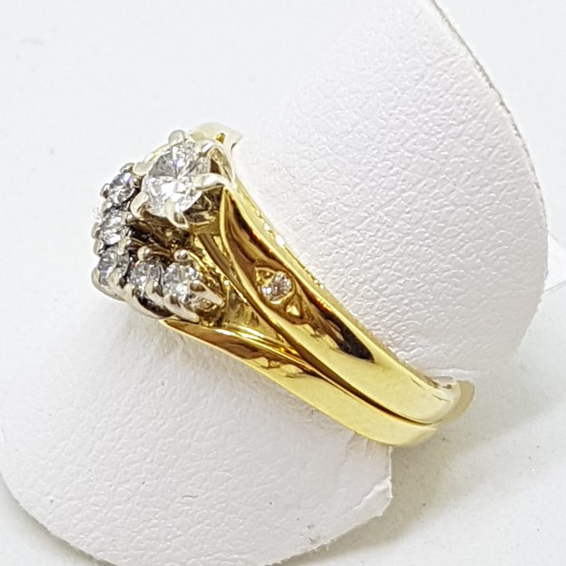 18ct Yellow Gold Diamond Wedding and Engagement Ring Set
