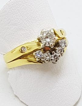 18ct Yellow Gold Diamond Wedding and Engagement Ring Set