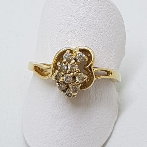 9ct Yellow Gold Diamond Cluster Ring