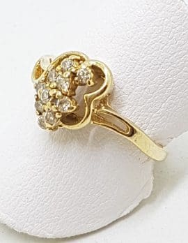9ct Yellow Gold Diamond Cluster Ring