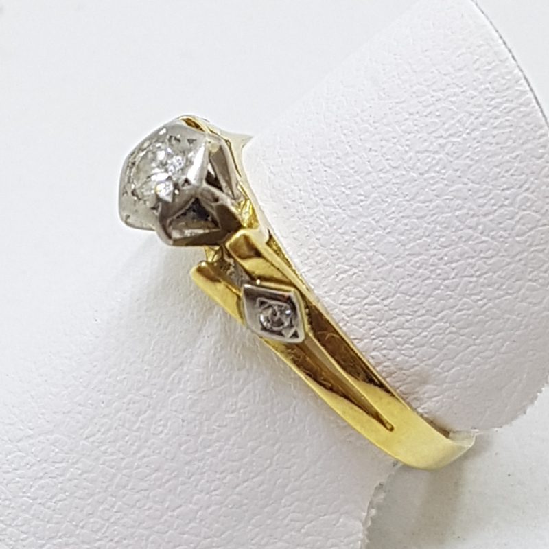 20200603_215118 18ct Yellow Gold & Platinum Diamond High Set Engagement Ring
