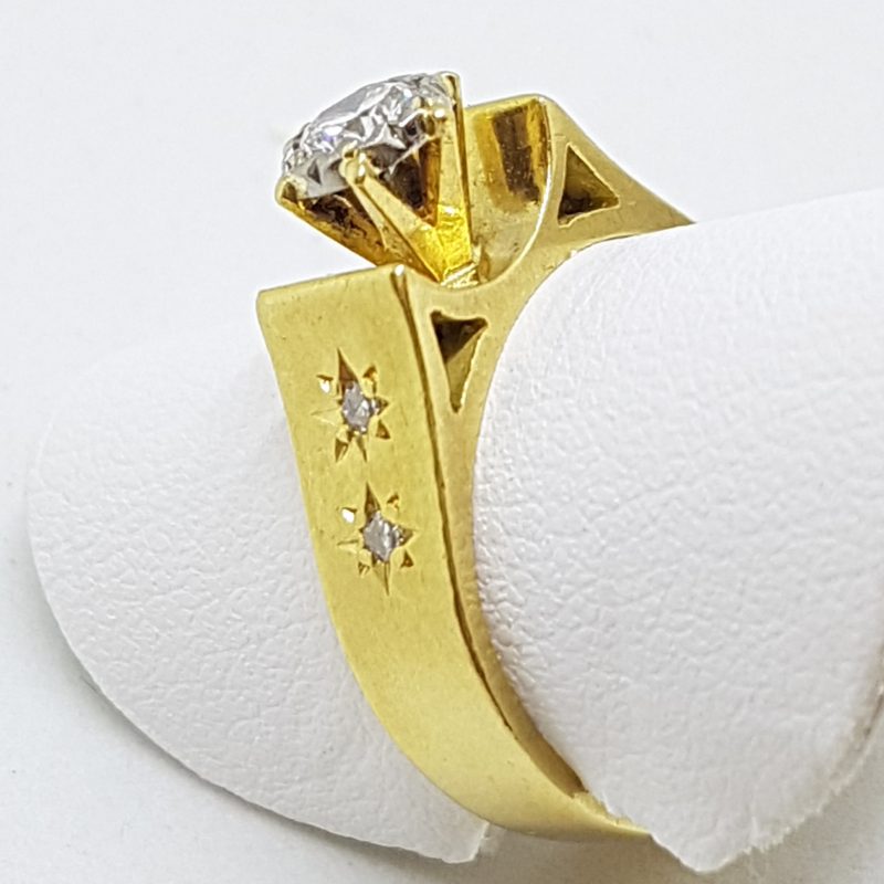 20200603_215207 18ct Yellow Gold & Platinum Diamond High Set Engagement Ring