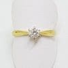 18ct Yellow Gold Round Claw Set Diamond Solitaire Ring