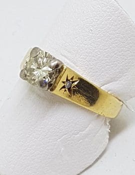18ct Yellow Gold High Set Diamond Engagement Ring