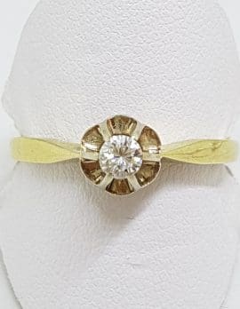 18ct Yellow Gold Claw Set Solitaire Diamond Engagement Ring