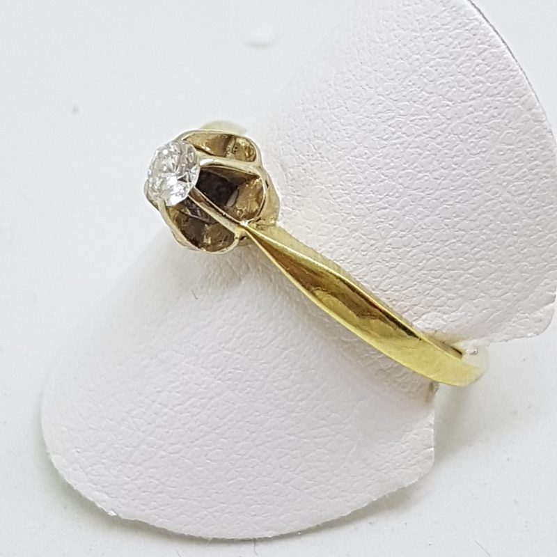 18ct Yellow Gold Claw Set Solitaire Diamond Engagement Ring