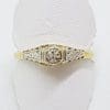 18ct Yellow Gold Ornate Filigree Diamond Engagement Ring