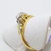 18ct Yellow Gold & Platinum Ornate Filigree Diamond Engagement Ring