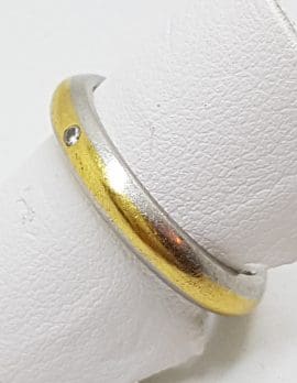Platinum & 18ct Yellow Gold Diamond Wedding Band Ring