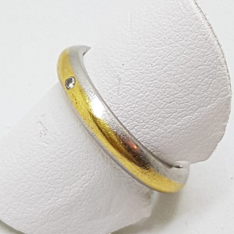 Platinum & 18ct Yellow Gold Diamond Wedding Band Ring