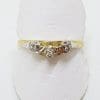 18ct Yellow Gold Claw Set 3 Diamond Curved Shape Eternity/Wedding Ring