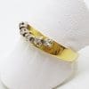 18ct Yellow Gold Claw Set 5 Diamond Curved Shape Eternity/Wedding Ring