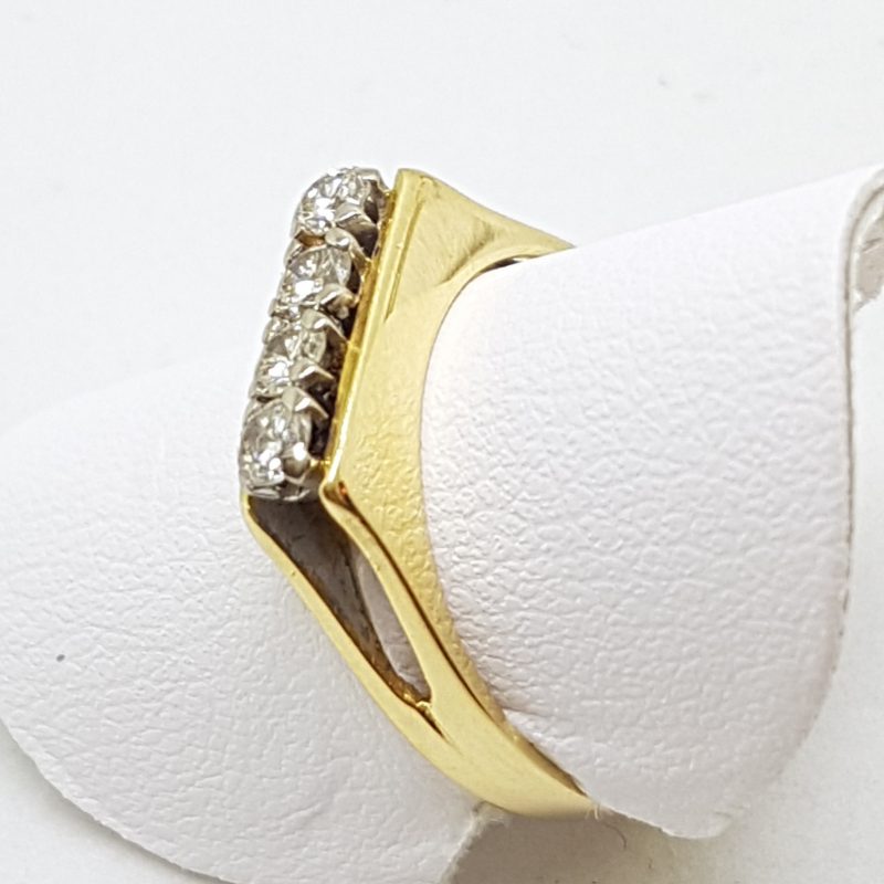 18ct Yellow Gold Claw Set 4 Diamond Ring