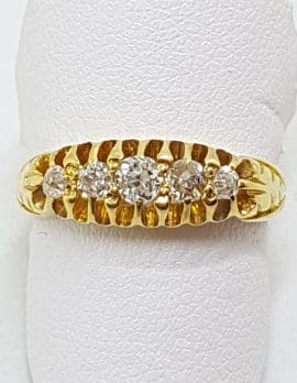 18ct Yellow Gold Diamond Bridge Set Ring
