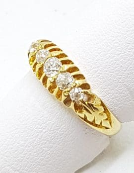 18ct Yellow Gold Diamond Bridge Set Ring