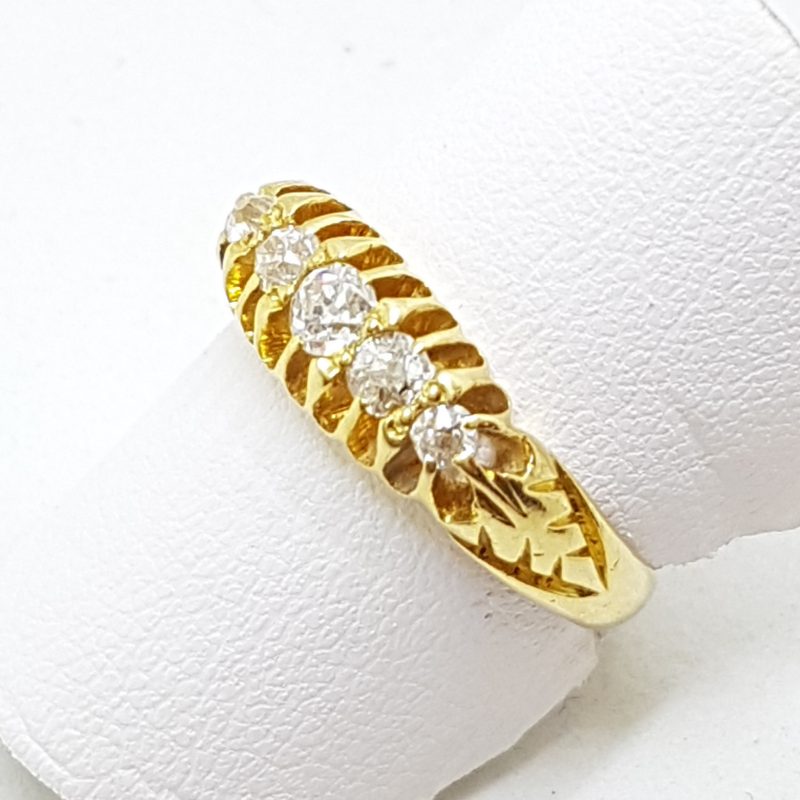 18ct Yellow Gold Diamond Bridge Set Ring