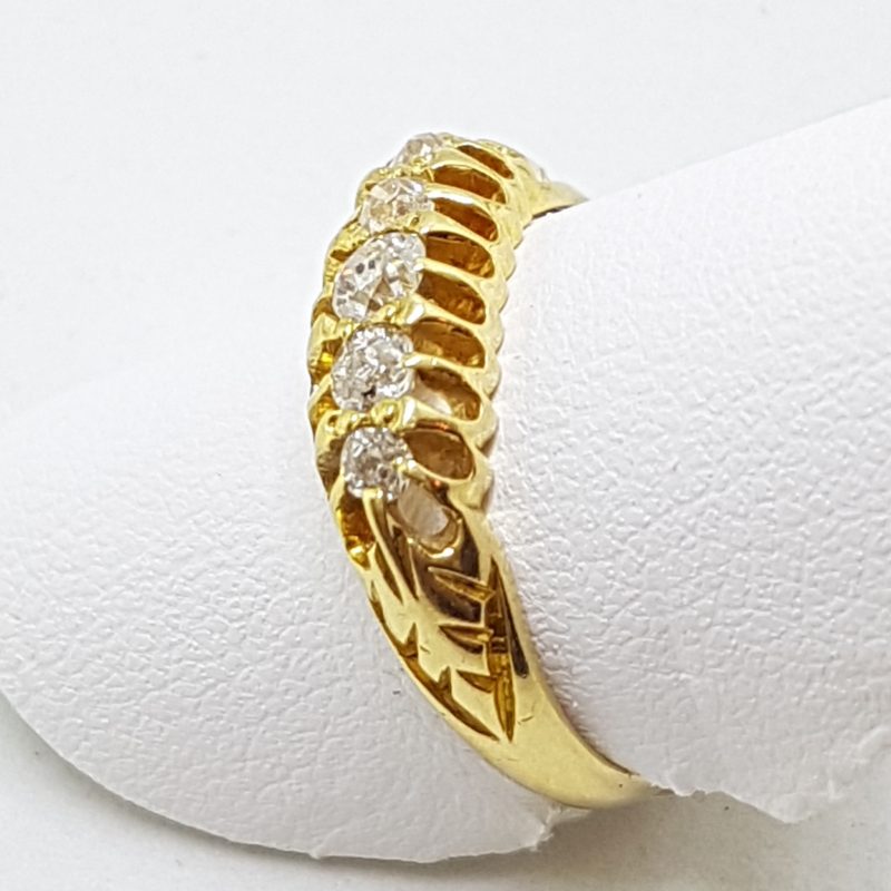 18ct Yellow Gold Diamond Bridge Set Ring