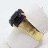 9ct Yellow Gold Large Octagonal Garnet High Set Ring