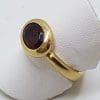 9ct Yellow Gold Oval Garnet Bezel Set Ring