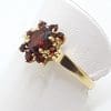9ct Yellow Gold Oval Cluster Garnet Ring