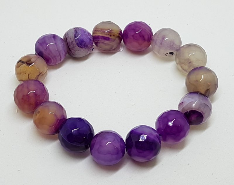 Purple Agate Elastic Bead Bracelet