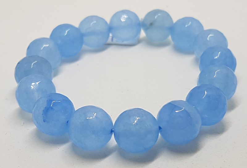 Blue Agate Elastic Bead Bracelet