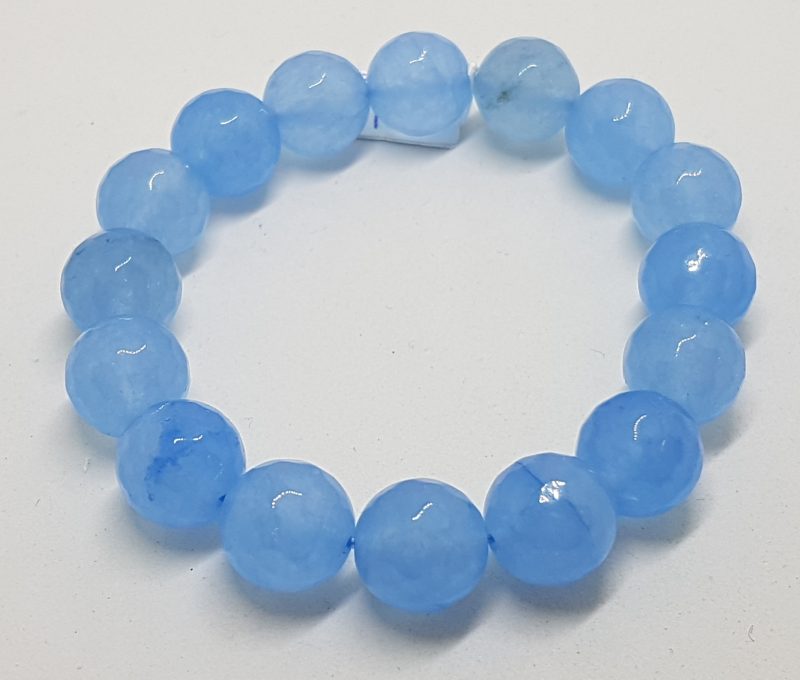 Blue Agate Elastic Bead Bracelet