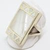 Sterling Silver Mother of Pearl Large Rectangular Ring