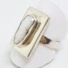 Sterling Silver Blister Pearl Rectangular Ring