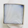 Sterling Silver Square Blue Mother of Pearl Ring
