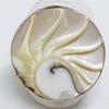 Sterling Silver Large Round Shell Ring