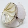 Sterling Silver Large Round Shell Ring