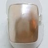 Sterling Silver Large Rectangular Mother of Pearl Ring