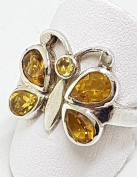 Sterling Silver Citrine Butterfly Ring