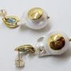 14ct Yellow Gold Large Baroque Pearl & Topaz Drop Earrings – Handmade